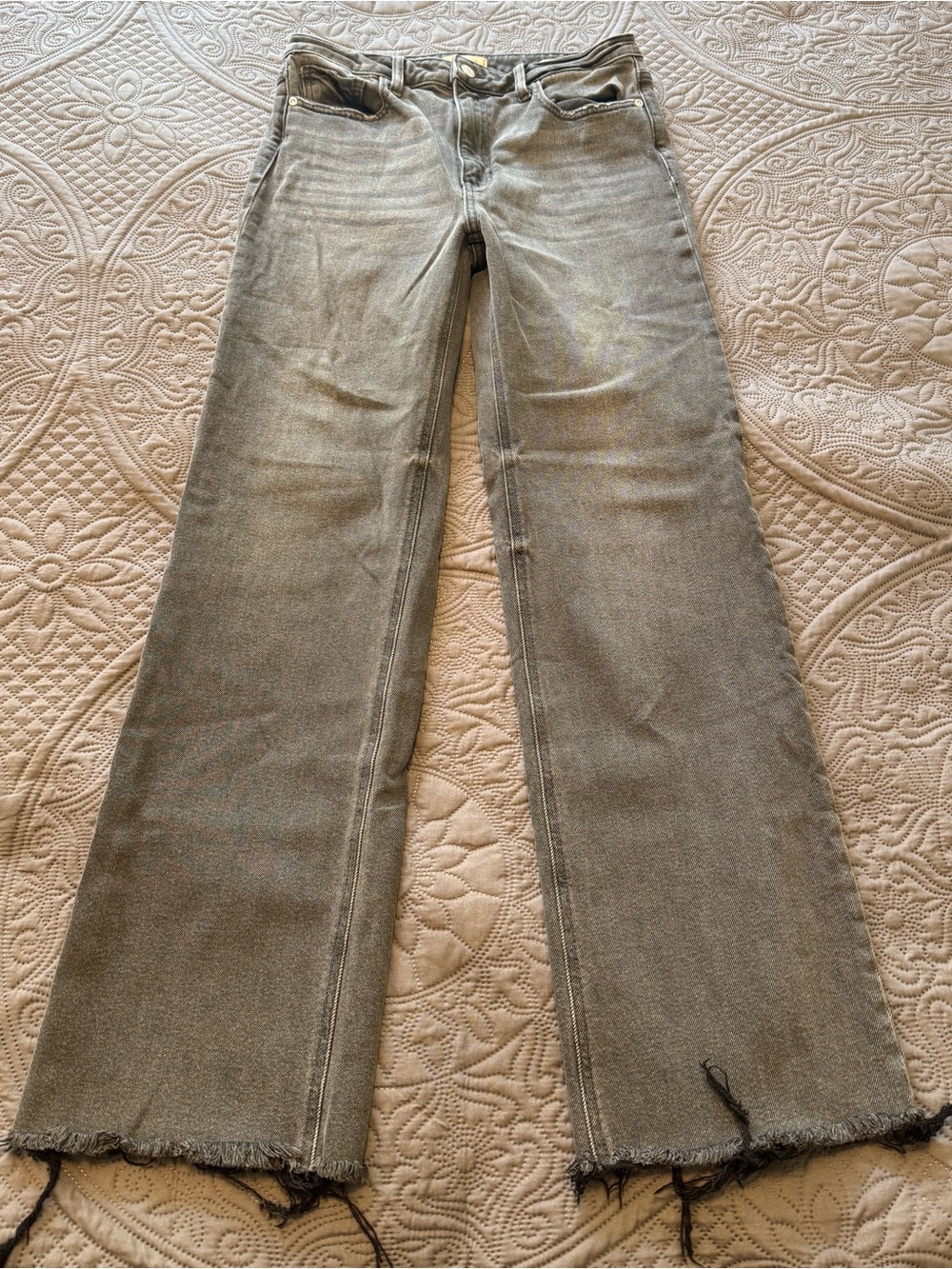 Francesca's Collections Wide Leg Jeans in Grey Wash